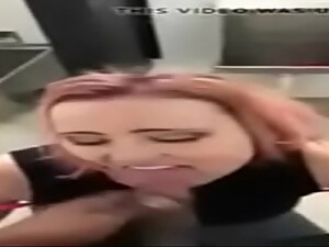 White wife sucks bbc in club bathroom 1