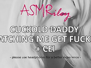 EroticAudio - ASMR Cuckold Daddy watching me get fucked, CEI, Clean Up