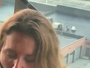 Hotwife with bull on balcony 1