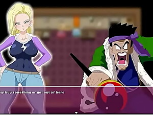 Android Quest for the Balls Dragon Ball Part 1 Android 18 having Fun They hit him but he'_s hard on that ass and he really likes to be treated like a bitch