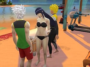 Hinata Hyuga Follada en la playa por el maestro Naruto Cornudo Netorare