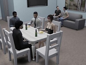 DDSims - Wife fucked by coworkers in front of husband - Sims 4