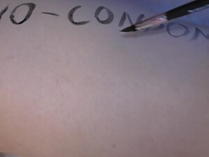 Married girl first time try dirty bodywriting kink! Preparing before pervert sex