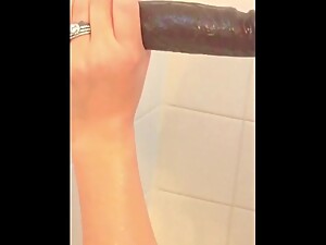 Wife stuggles to Fuck BBC Dildo