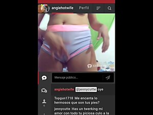 latina broadcasting her big boobs and cameltoe on stripchat and streamate